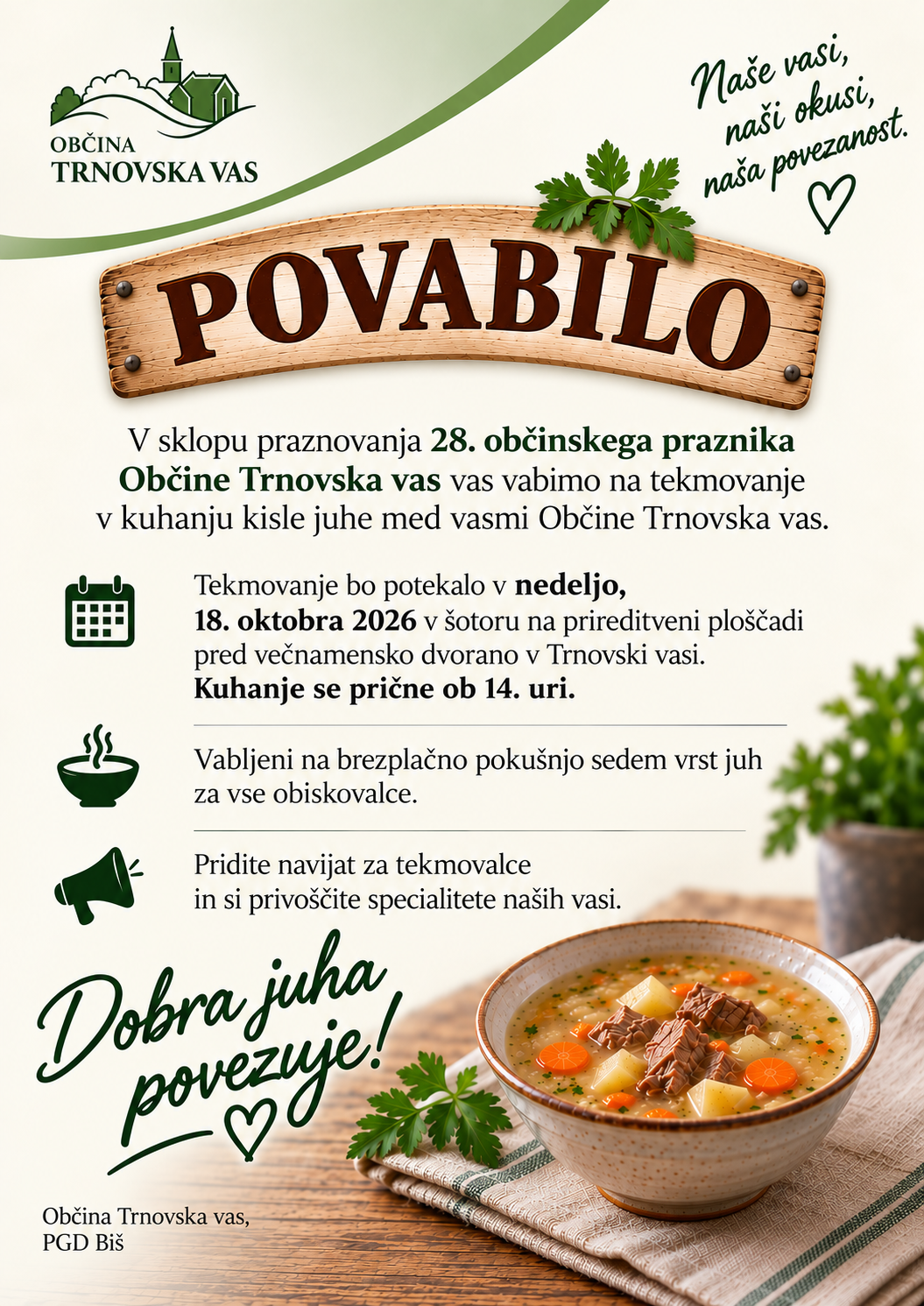 Povabilo na tekmovanje v kuhanju kisle juhe